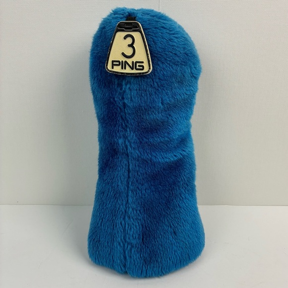 Ping Other - PING vintage blue fuzzy fur plushie golf club headcover # 3 wood tag